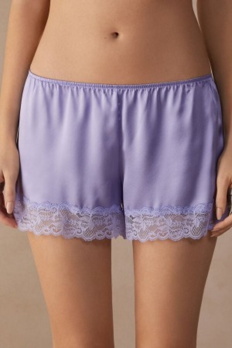 Intimissimi Silk Shorts Violet | DKDYB24454